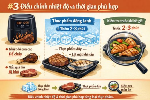 Cách sử dụng nồi chiên không dầu GrandX 16 #3 Điều chỉnh nhiệt độ và thời gian phù hợp