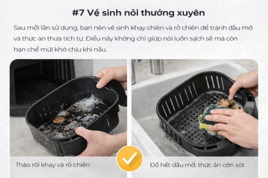 Cách sử dụng nồi chiên không dầu GrandX 20 #7 Vệ sinh nồi thường xuyên