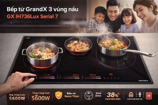 Bếp từ GrandX 3 vùng nấu GX IH736Lux Serial 7