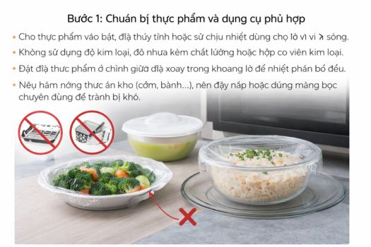Bước 1_ Chuẩn bị thực phẩm và dụng cụ phù hợp