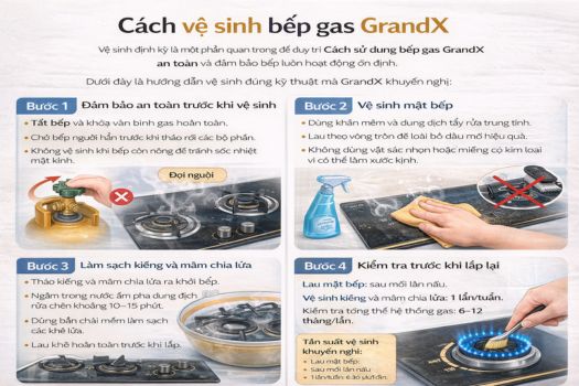 Cách vệ sinh bếp từ GrandX