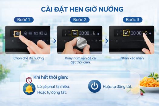 Cài đặt hẹn giờ nướng