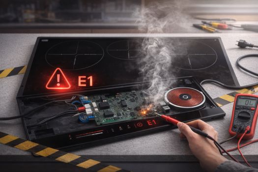 Lỗi E1 bếp từ GrandX: Nguyên nhân và cách sửa lỗi 5 Cảm biến nhiệt của bếp gặp sự cố (lỗi phần cứng)