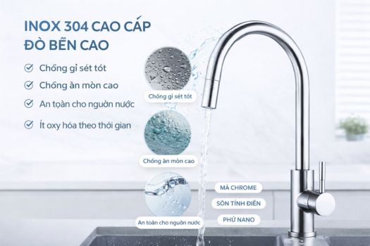 Chất liệu, độ bền vòi rửa bát GrandX