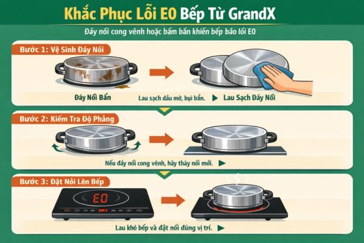 Đáy nồi bị cong hoặc bẩn do quá cũ