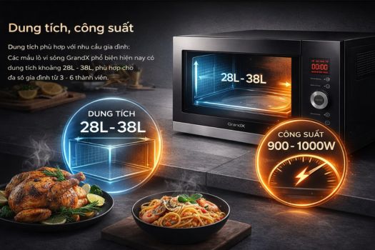 Đánh giá lò vi sóng GrandX có tốt không? 10 Dung tích, công suất