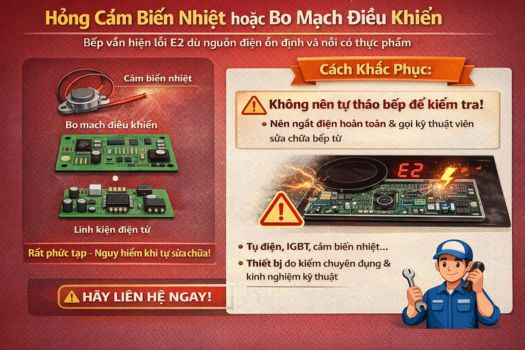 Hỏng cảm biến nhiệt hoặc bo mạch điều khiển