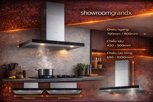 Kích thước máy hút mùi gắn tường grandx