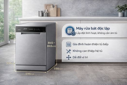 Kích thước máy rửa bát GrandX 2 Kích thước máy rửa bát GrandX độc lập