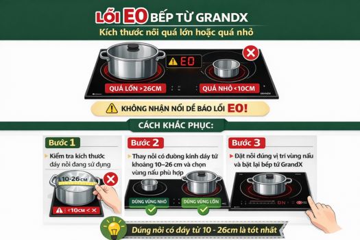 Kích thước nồi quá lớn hoặc quá nhỏ 