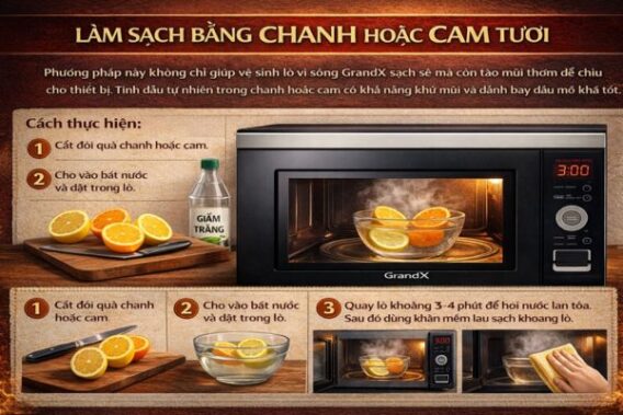 Làm sạch bằng chanh hoặc cam tươi