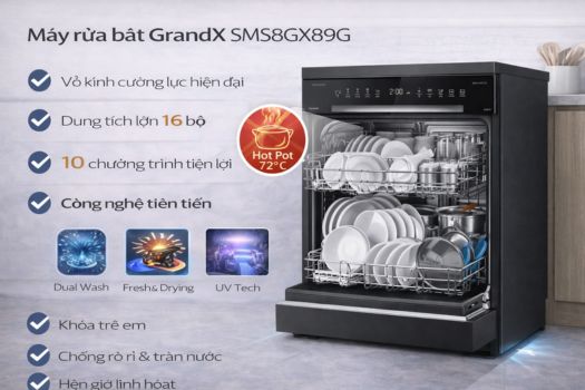Máy rửa bát GrandX SMS8GX89G