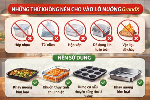 Những thứ không nên cho vào lò nướng GrandX