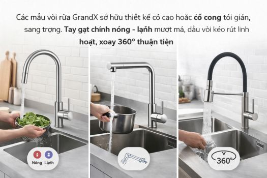 Thiết kế vòi rửa bát GrandX