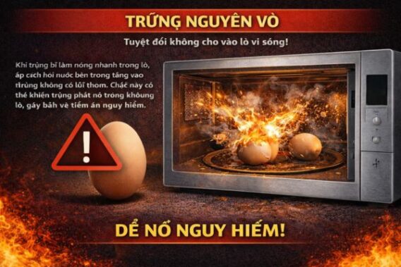 Những vật dụng không được cho vào lò vi sóng GrandX 4 Trứng nguyên vỏ