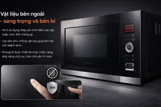 Đánh giá lò vi sóng GrandX có tốt không? 3 Vật liệu bên ngoài - sang trọng và bền bỉ