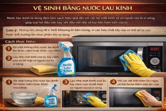 Vệ sinh bằng nước lau kính