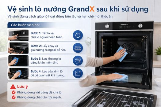 Vệ sinh lò nướng GrandX sau khi sử dụng
