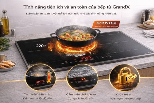 Đánh giá bếp từ GrandX có tốt không? 6 tính năng bếp từ grandx
