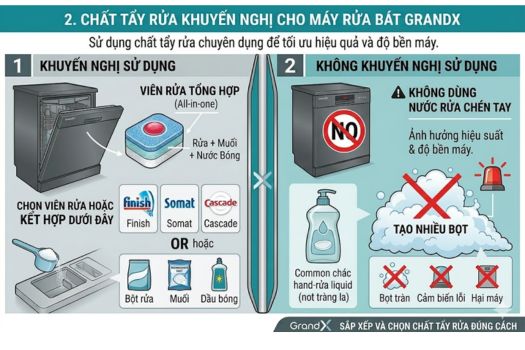 chất tẩy rửa dùng cho máy rửa bát GrandX